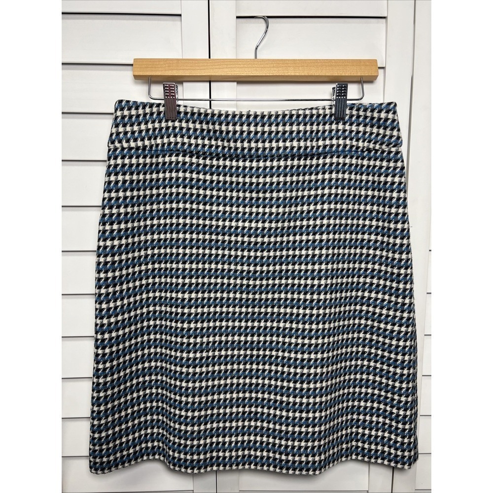 Talbots Houndstooth Wool Blend Lined Pencil Skirt Women's Size 10P